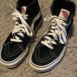 Vans Black and White High-Top Sneakers